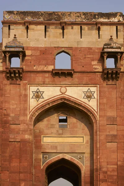 Delhi India Enero 2009 Entrada Fortificada Histórico Fuerte Mogol Purana —  Fotos de Stock