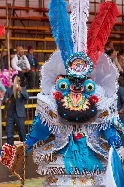 Oruro Bolivia Luty 2017 Zamaskowani Tancerze Morenady Ozdobnych Kostiumach Paradują — Zdjęcie stockowe