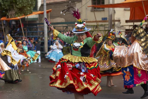 Oruro Bolivia Febrero 2017 Miembros Grupo Danza Waca Waca Adornado — Foto de Stock