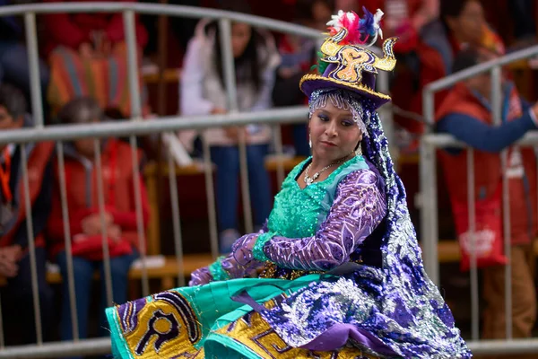 Oruro Bolivien Februar 2017 Mitglieder Einer Waca Waca Tanzgruppe Kunstvollen — Stockfoto
