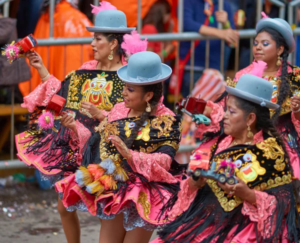 Oruro Bolivia Luty 2017 Tancerze Morenady Ozdobnych Kostiumach Paradują Górniczym — Zdjęcie stockowe