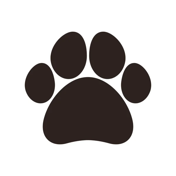 Paw Print Ikon Elszigetelt Fehér Háttér — Stock Vector