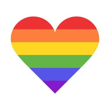 Gökkuşağı kalp, lgbt topluluk oturum izole üzerinde beyaz arka plan