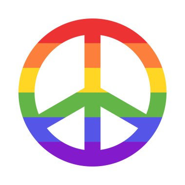 Gökkuşağı barış beyaz arka plan üzerinde izole işareti