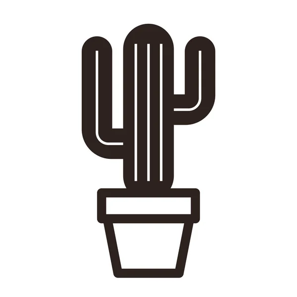 Cactus Maceta Aislado Sobre Fondo Blanco — Archivo Imágenes Vectoriales