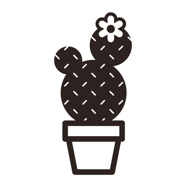 Kaktus Hrnci Solated Bílém Pozadí — Stockový vektor