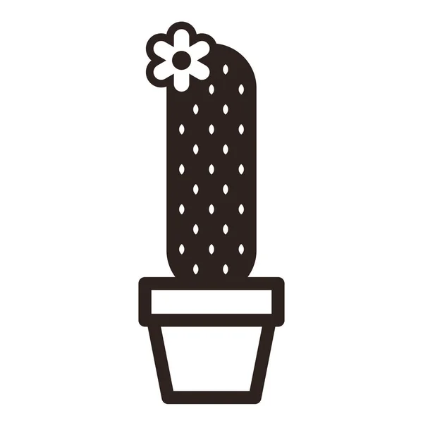 Cactus Maceta Aislado Sobre Fondo Blanco — Vector de stock