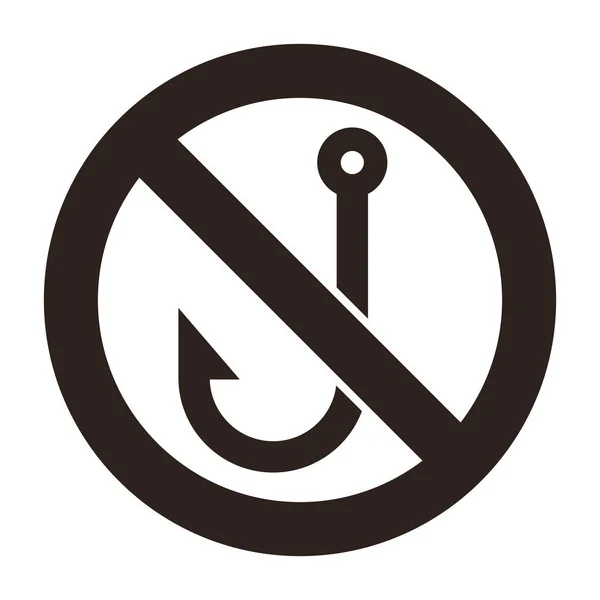Немає Знаку Риболовлі Дозволено Риболовлі Знак Ізольовано Білому Тлі — стоковий вектор