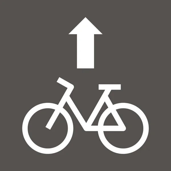 Bisiklet Lane Imza Izole Üzerinde Beyaz Arka Plan — Stok Vektör