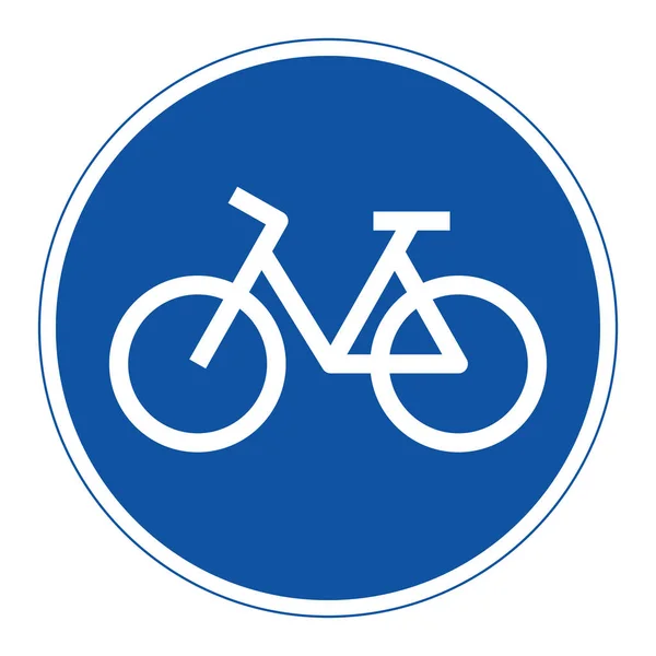 Bicycle Lane Sign Isolated White Background — Stock Vector