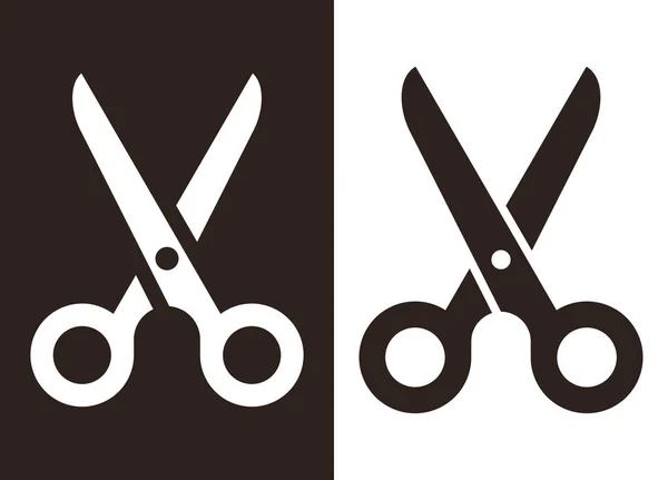 Scissors Icon Set Black White — Stock Vector