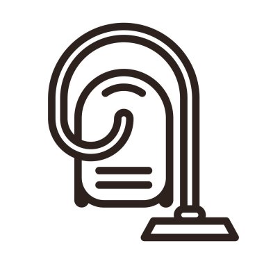 Beyaz arka plan üzerinde izole elektrikli süpürge simgesi