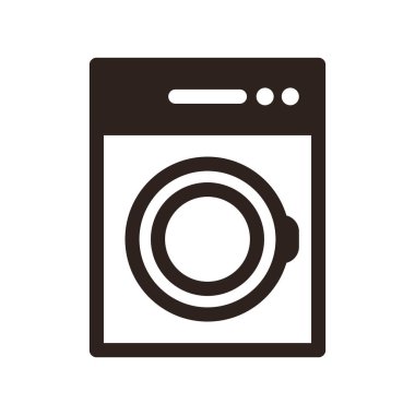 Çamaşır makinesi simgesi. Çamaşırhane ve ev işleri sembolü