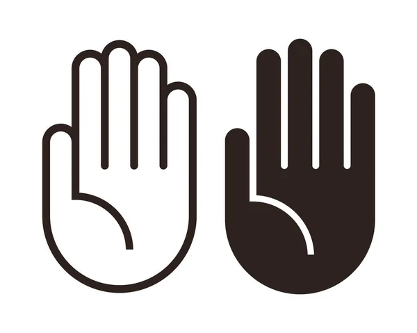 Hand Pictogram Set Geïsoleerd Witte Achtergrond — Stockvector