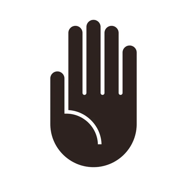 Pictogram Van Een Hand Geïsoleerd Witte Achtergrond — Stockvector