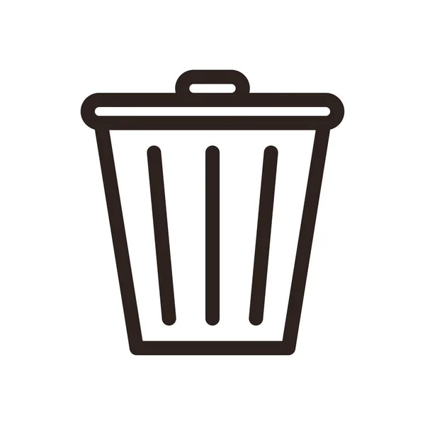 Trash Bin Icon Isolated White Background — Stock Vector