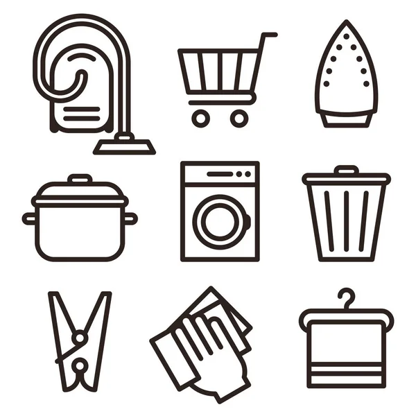 Cleaning icons set — Stock Vector