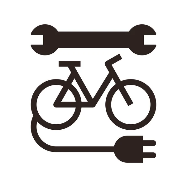 Icono de reparación de bicicleta eléctrica — Vector de stock