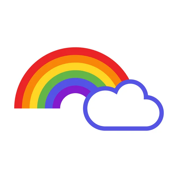 Rainbow and cloud icon — Stock Vector