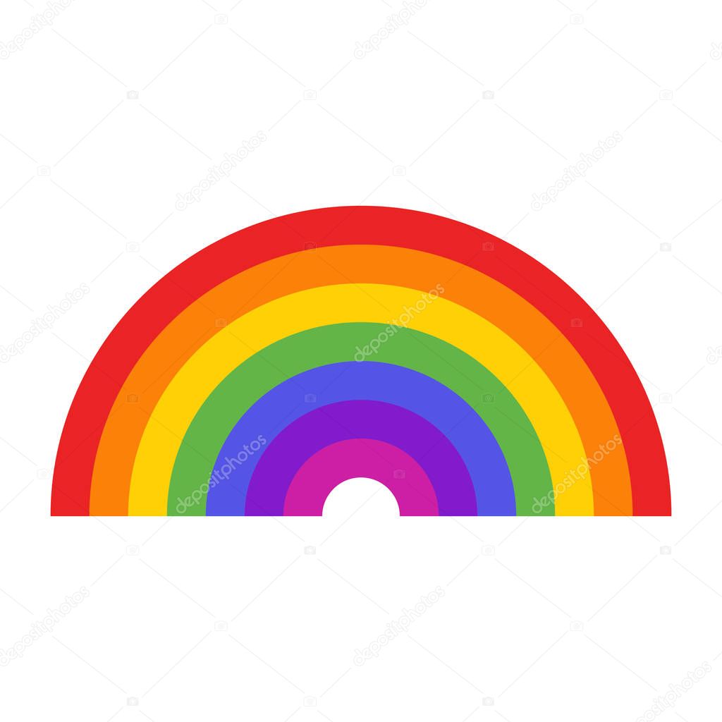 Seven colors rainbow icon isolated on white background