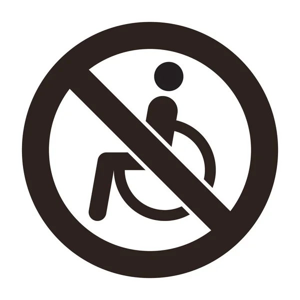 Pas de personnes handicapées autorisé signe — Image vectorielle