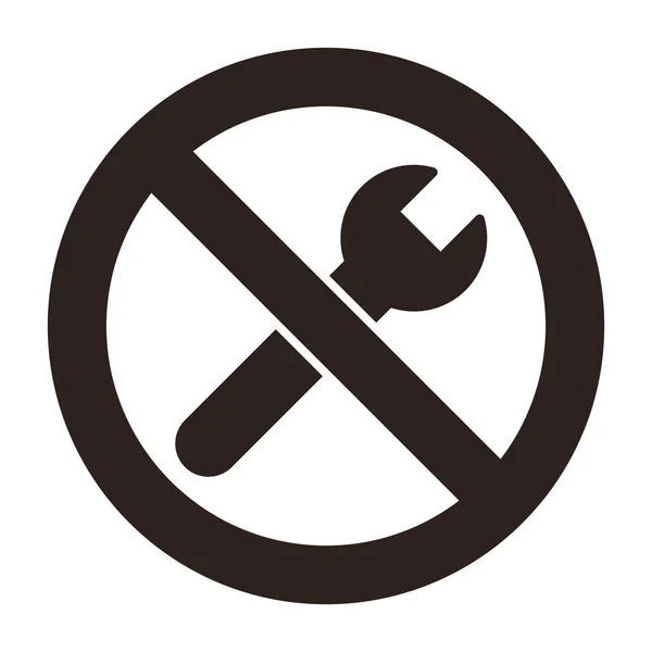 Geen reparatie symbool. Verbods teken — Stockvector
