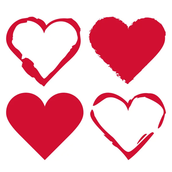 Srdce nastaveno. Symbol romantiky a lásky — Stockový vektor