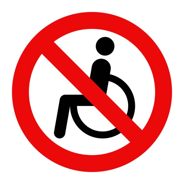 Pas de personnes handicapées autorisé signe — Image vectorielle