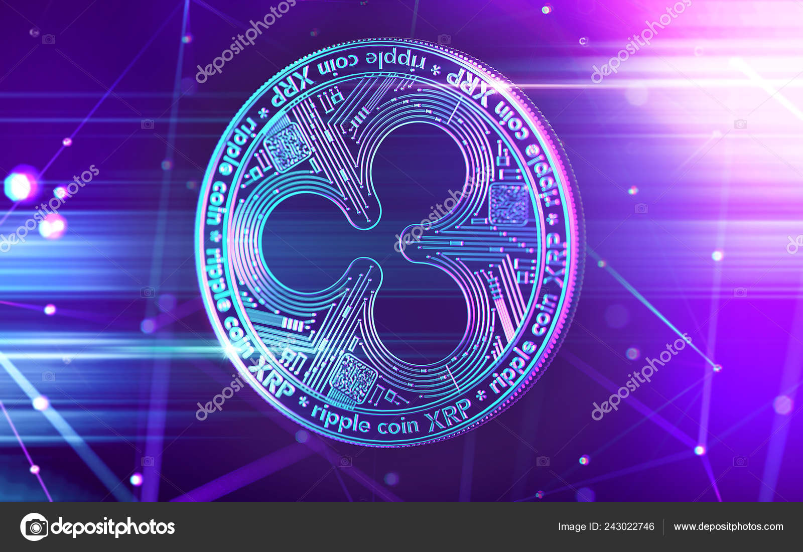 Néon Rougeoyant Ondulation Xrp Pièce Monnaie Couleurs Ultra Violet Avec —  Photo éditoriale par ©hello.artmagination.com - #243022746