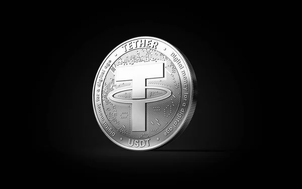 Usdt Cryptocurrency 물리적 배경에 렌더링 — 스톡 사진