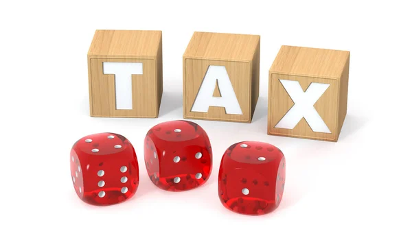 Blocos Madeira Com Letras Tax Dados Vermelhos Evitar Pagar Impostos — Fotografia de Stock