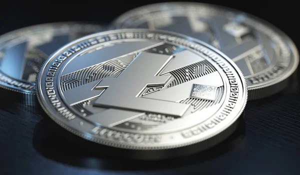 빛나는 Litecoin Ltc 모호한 렌더링 — 스톡 사진