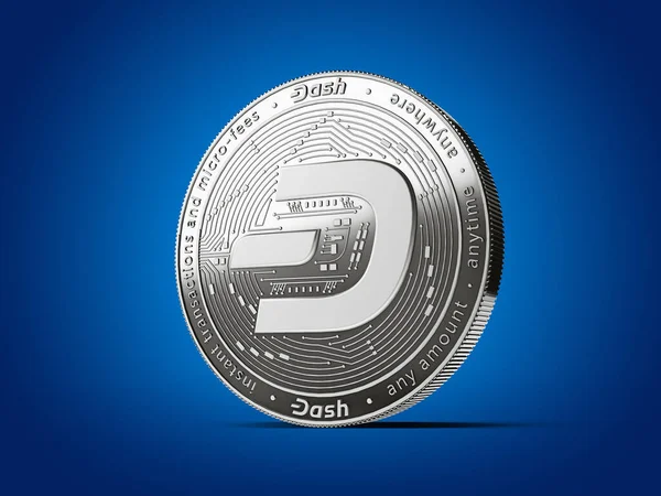 Dash cryptocurrency koncepció érme új, 2019-es frissített logóval. Az. — Stock Fotó