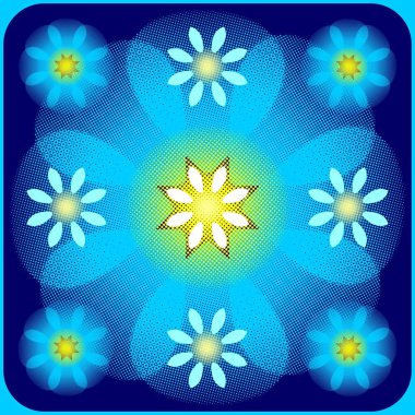 Çiçek desen ve noktalı resim etkisi ile dekoratif taş