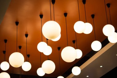 Bokeh, turuncu ışık ve soyut arkaplan dekorasyonu