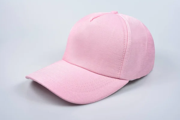粉红棒球帽 白色背景 正面和侧面视野 — 图库照片
