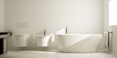 modern ceramic bathtube 3d illustration  clipart