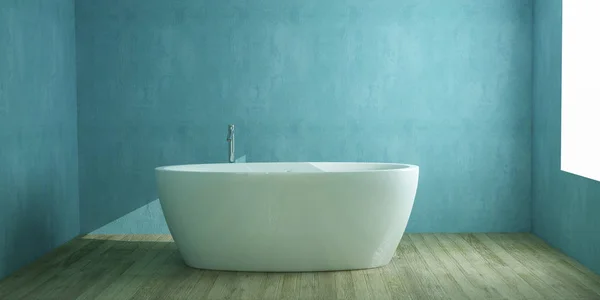 现代陶瓷浴缸3D — 图库照片