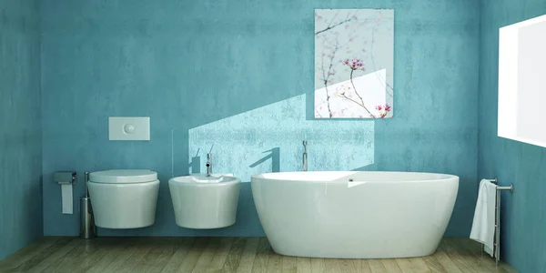 Moderno Tubo Bagno Ceramica Illustrazione — Foto Stock