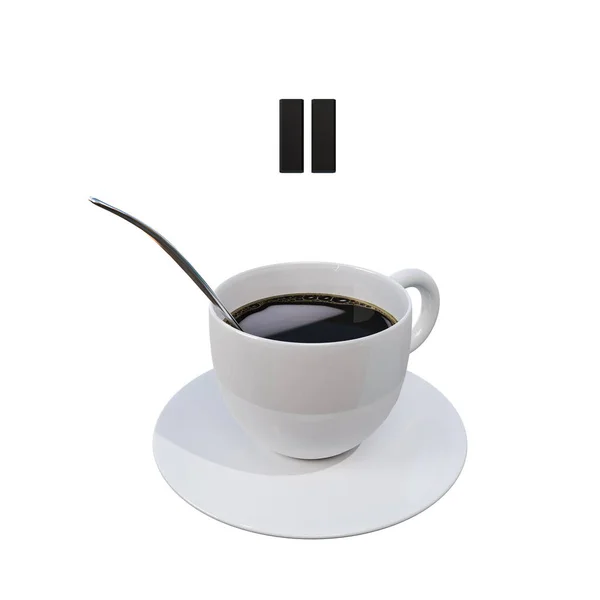 Tasse Café Isolé Sur Fond Blanc Illustration — Photo