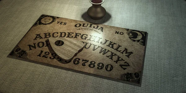 Table Ouija Dans Une Pièce Sombre Illustration — Photo