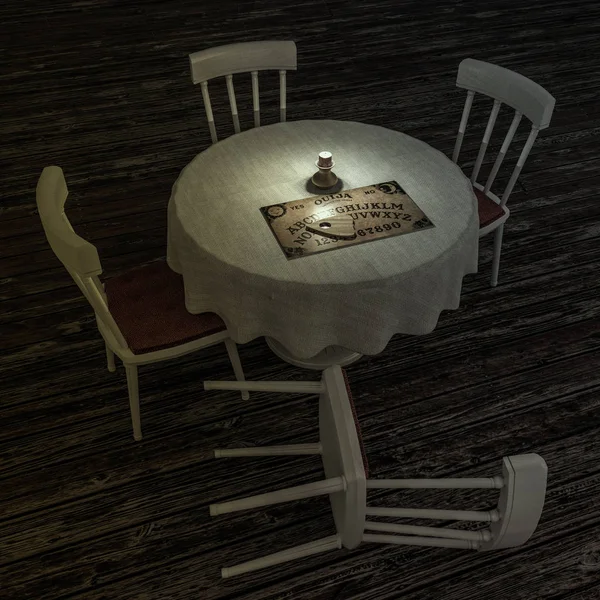 Ouija Table Dark Room Illustration — Stock Photo, Image