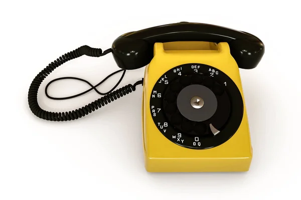 Vintage Telephone Isolated White Background Illustration — Stock Photo, Image