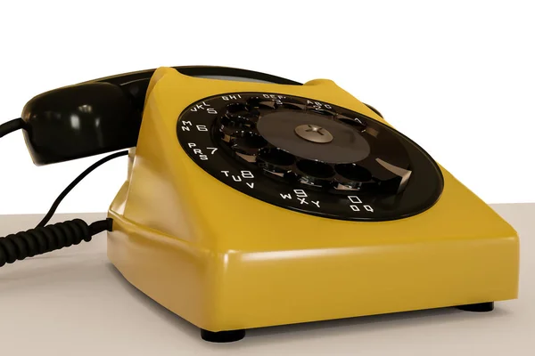 Telefono Vintage Isolato Sfondo Bianco Illustrazione — Foto Stock