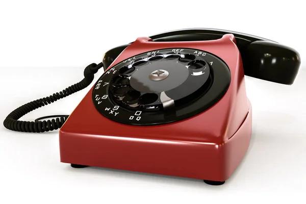 Telefone Vintage Isolado Fundo Branco Ilustração — Fotografia de Stock