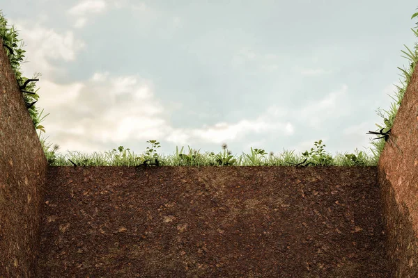 Empty Grave Cemetery Illustration — Stock Photo, Image