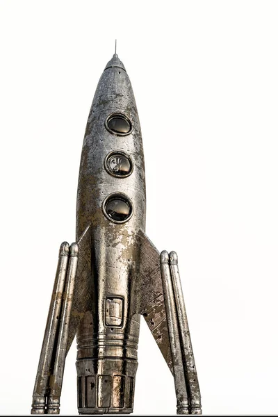 Space Rocket Isolated White Background Illustration — Stock Photo, Image