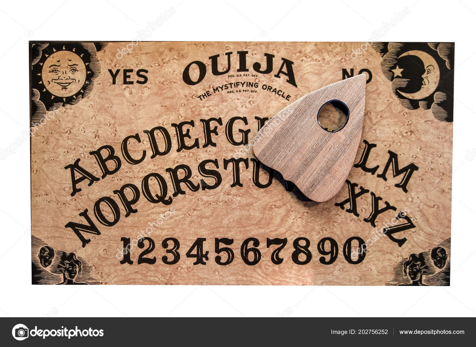 Ouija Tablero Aislado Sobre Fondo Blanco Ilustración: fotografía de stock ©  homeworks255 #202756252