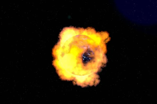Planeta Enorme Explosão Ilustração — Fotografia de Stock