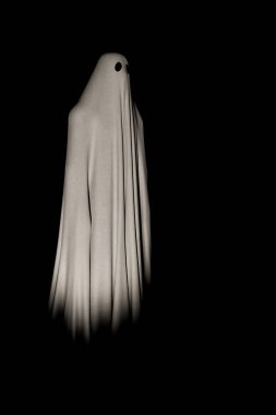 hayalet siyah arkaplanda izole edilmiş 3d illüstrasyon